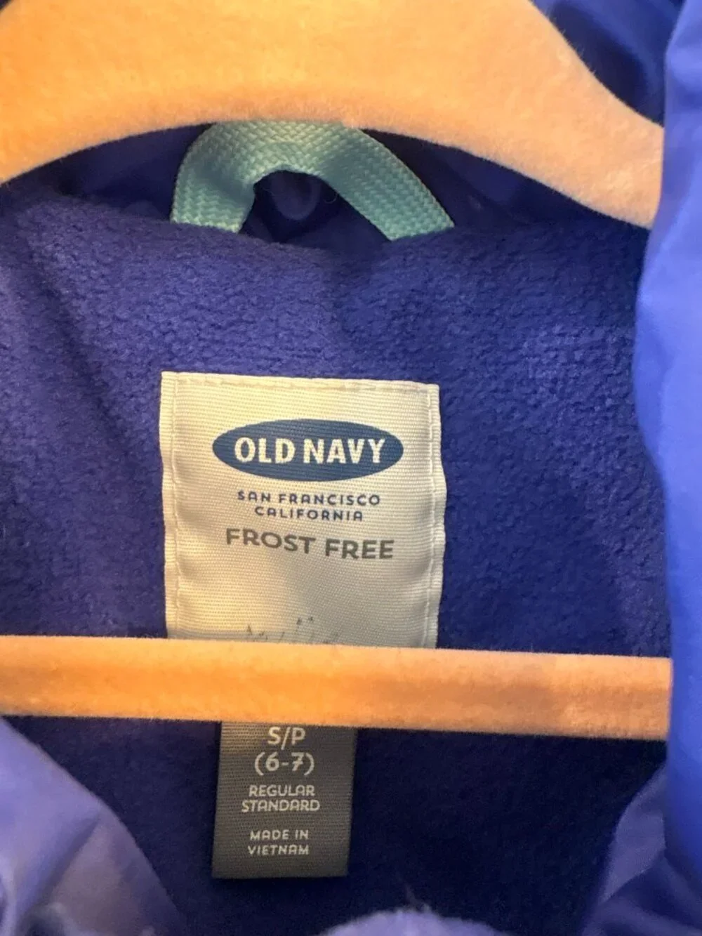Old Navy Kids Blue Chevron Puffer Vest